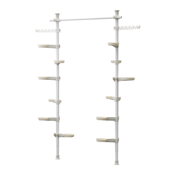 Teleskop Pflanzenständer 12 Ablagen 2 Haken weiss
