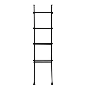 Teleskopregal mit 4 Ablagen 165 - 297 cm schwarz