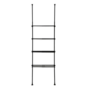 Teleskopregal mit 4 Ablagen 165 - 297 cm schwarz