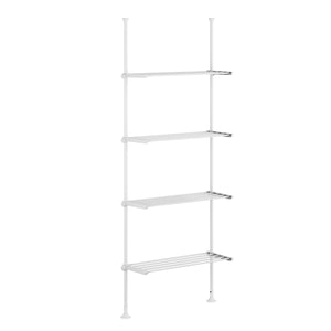 Teleskopregal mit 4 Ablagen 165 - 297 cm weiss