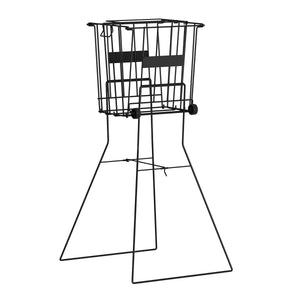 Tennisball Sammelkorb Stahl mit Rollen 91 x 25 x 30 cm schwarz