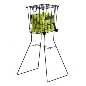 Tennisball Sammelkorb Stahl mit Rollen 91 x 25 x 30 cm schwarz