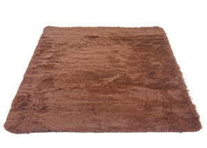 Teppich Shaggy Hochflor flauschig 200x140cm ~ dunkelbraun