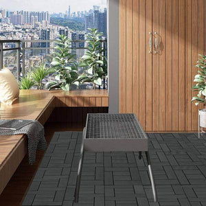 22er-Set WPC Terrassenfliese, Bodenbelag für Terrasse anthrazit