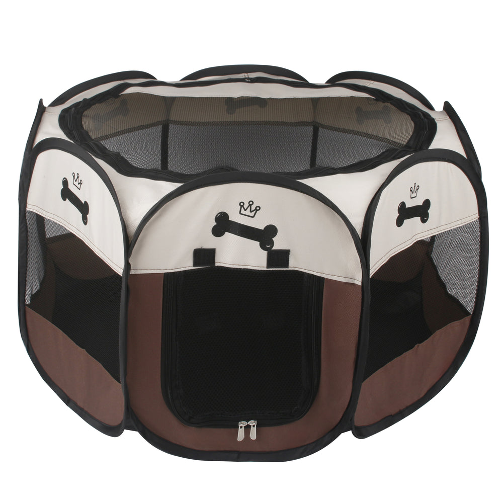 Welpenauslauf faltbar beige/braun