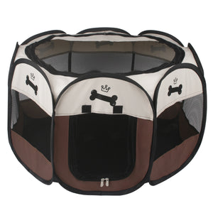 Welpenauslauf faltbar beige/braun