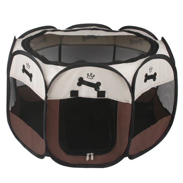 Welpenauslauf faltbar beige/braun