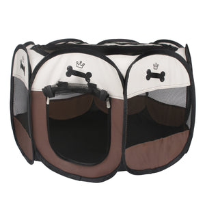 Welpenauslauf faltbar beige/braun