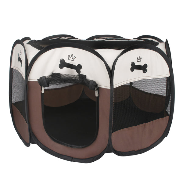 Welpenauslauf faltbar beige/braun