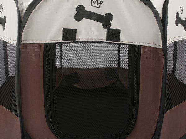 Welpenauslauf faltbar beige/braun