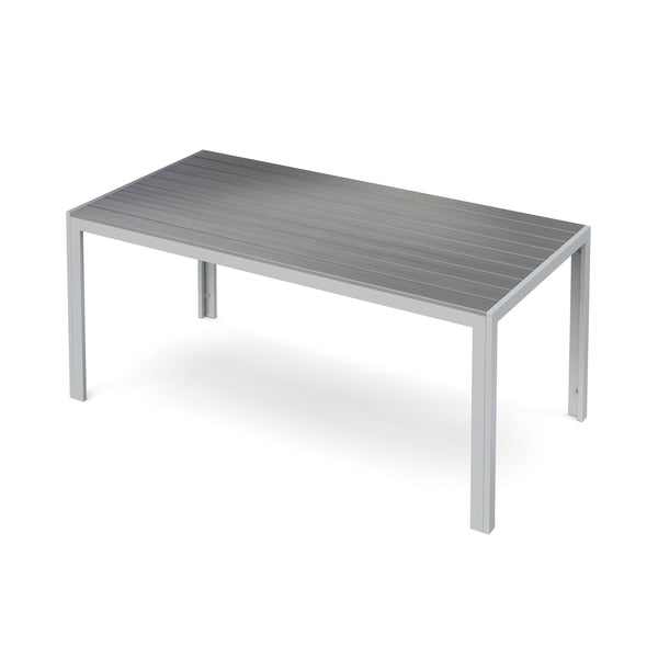 Tisch 180 cm + 2 Stühle + 2 Bänke, grau