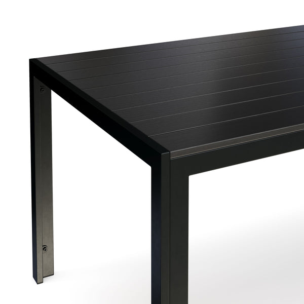 Tisch Polywood 180 x 90 cm schwarz