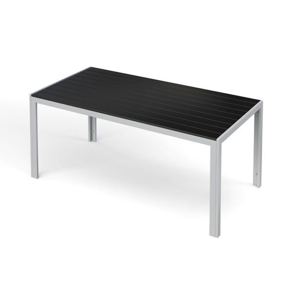 Tisch 180 cm + 2 Stühle + 2 Bänke, anthrazit