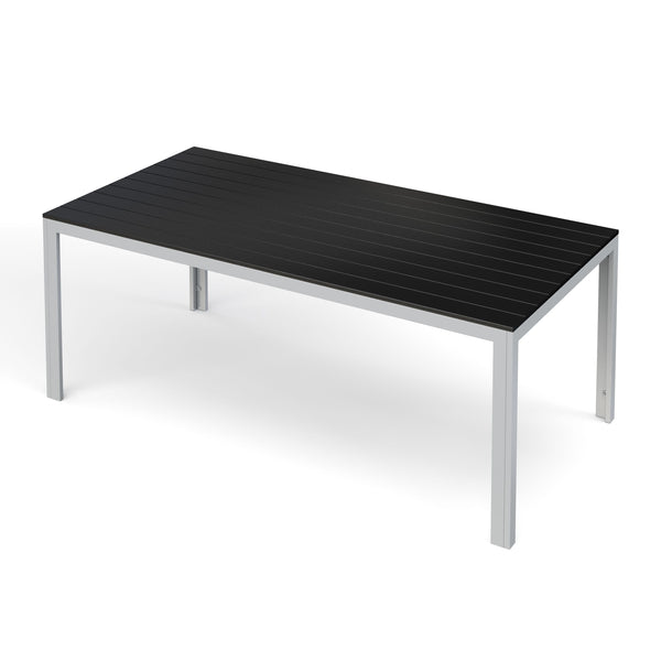 Tisch 200 cm + 2 Stühle + 2 Bänke, anthrazit