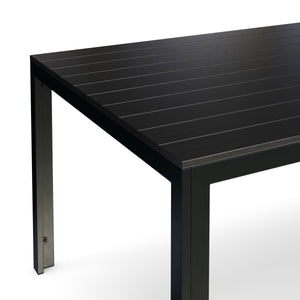 Gartenmöbel Tisch 200 cm + 8 Stühle schwarz