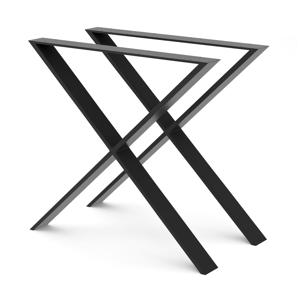 Tischgestell Stahl X-Form 80 x 71 cm 2er Set schwarz