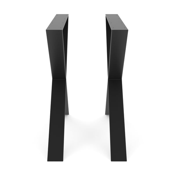 Tischgestell Stahl X-Form 80 x 71 cm 2er Set schwarz