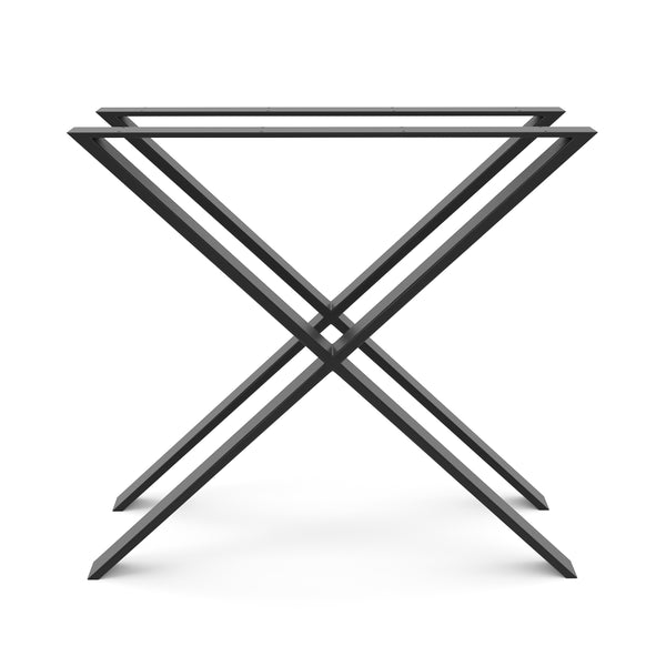 Tischgestell Stahl X-Form 80 x 71 cm 2er Set schwarz