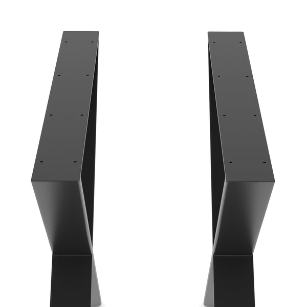 Tischgestell Stahl X-Form 80 x 71 cm 2er Set schwarz