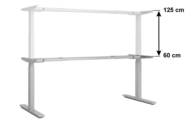 Cadre de table pour bureau assis-debout, gris, 180-200 cm