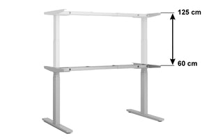 Cadre de table pour bureau assis-debout, gris, 160-180 cm