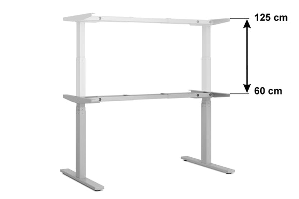 Cadre de table pour bureau assis-debout, gris, 160-180 cm