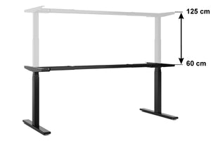 Cadre de table pour bureau assis-debout, noir, 180-200 cm