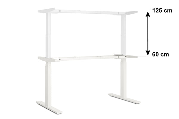 Cadre de table pour bureau assis-debout blanc 160 - 180 cm