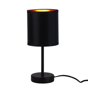 Tischlampe mit Stoffschirm schwarz