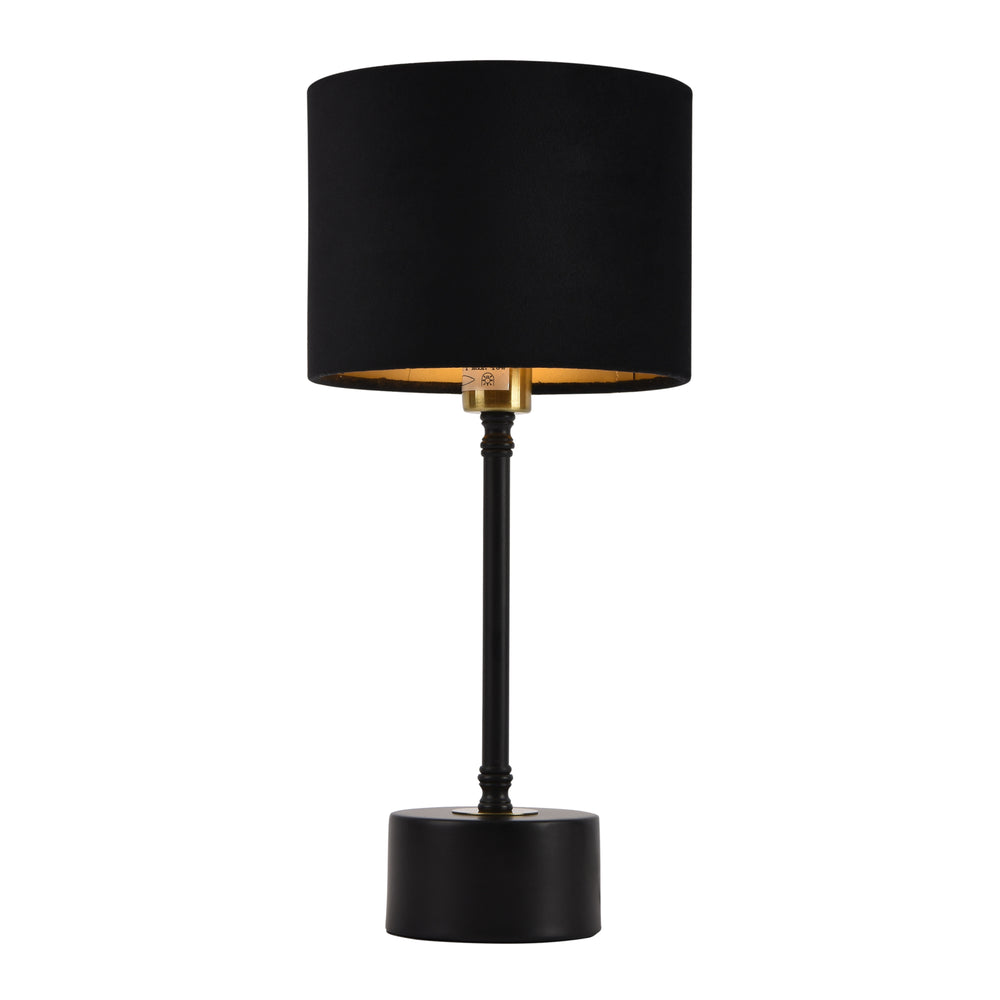 Lampada da tavolo Deventer, nera, 1xE14, lampada da comodino