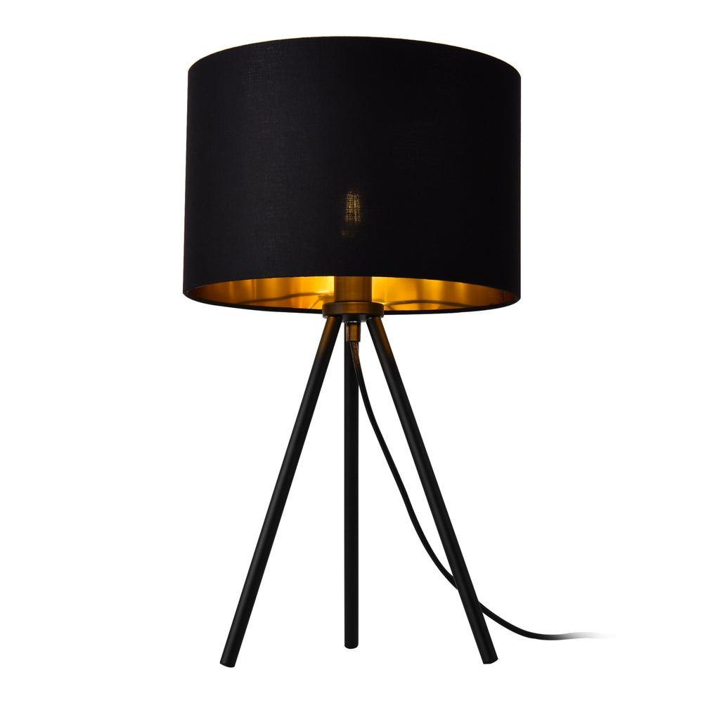 Lampada da tavolo Metz E14 Max. 40W con piedini in metallo, nera