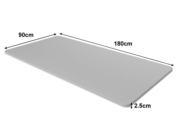 Plateau pour bureau assis-debout, gris, 180 x 90 cm