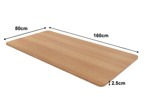 Plateau pour bureau assis-debout, marron clair, 160 x 80 cm