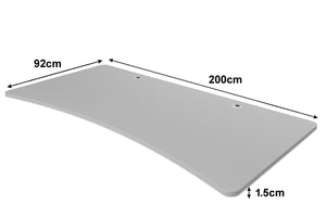 Tischplatte Stehpult mit Kabeldurchlass grau 200 x 90 cm