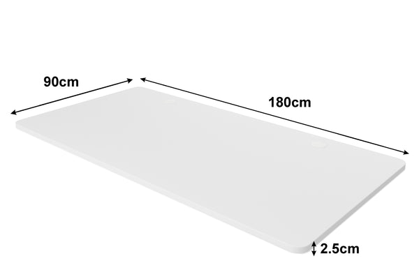 Tabletop standing desk with cable management, white, 180 x 90 cm