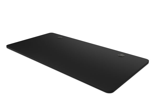 Tabletop standing desk with cable management, black, 160 x 80 cm