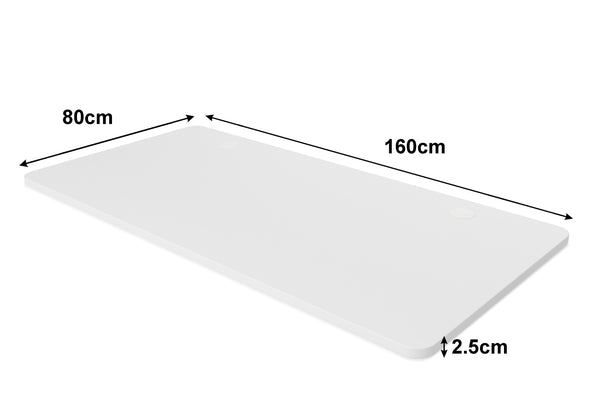 Tabletop standing desk with cable management, white, 160 x 80 cm