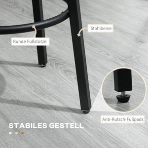 Barhocker-Set aus 2 Barstühlen im Industrial Design, Metallrahmen, Fussstütze