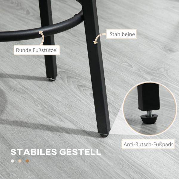 Barhocker-Set aus 2 Barstühlen im Industrial Design, Metallrahmen, Fussstütze