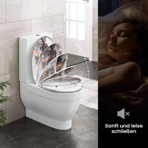 Toilettendeckel, WC Sitz mit Absenkautomatik, Klobrille, O-Form, Abstraktes Marmormuster
