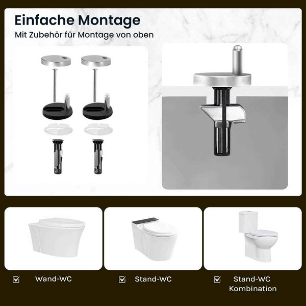 Toilettendeckel, WC Sitz mit Absenkautomatik, Klobrille, O-Form, Abstraktes Marmormuster