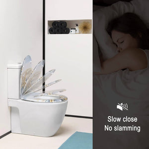 Toilettendeckel mit Absenkautomatik Premium WC Sitz Klobrille Gelber Seestern