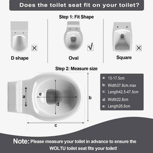 Toilettendeckel mit Absenkautomatik, WC Sitz Quick-Release, O Form, MDF