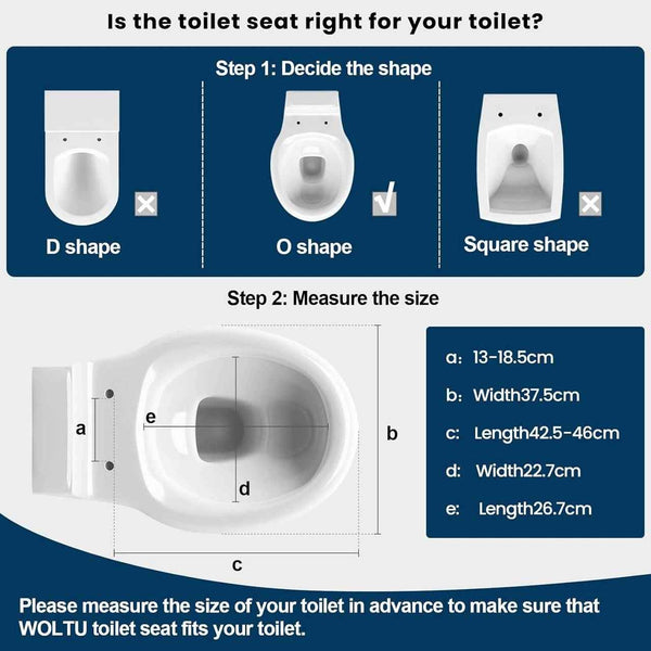 Toilettendeckel mit Absenkautomatik, WC Sitz Quick-Release, O Form, MDF
