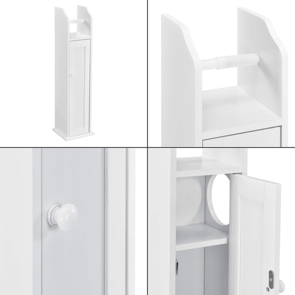 Toilettenpapierhalter Badregal mit Ablage Falkenberg 78x20x18 cm Weiss