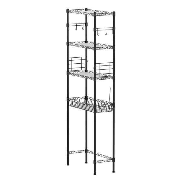 Toilettenregal Metall 60 x 25 x 171 cm schwarz
