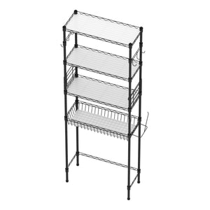 Toilettenregal Metall 60 x 25 x 171 cm schwarz