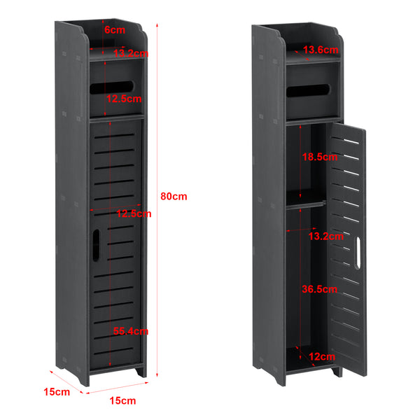 Toilettenpapierhalter Leoben 80x15x15cm Schrank WPC Dunkelgrau
