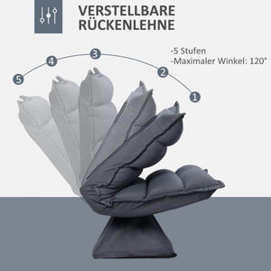 Sessel, drehbarer Sitz, neigbare Rücklehne, weiche Polsterung, atmungsaktiver Bezug, Dunkelgrau, 62 x 62 x 95cm