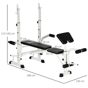Trainingsbank Hantelbank mit Beinpresse und Hantelablage